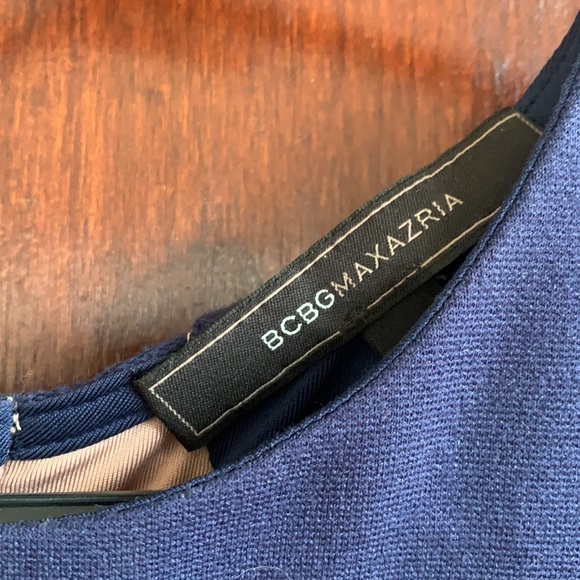 BCBG maxazria blue mid length pencil dress - Picture 3 of 5